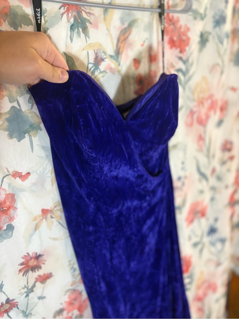 Vintage Elegant Royal Purple Velvet Slip Dress - Picture 5 of 13